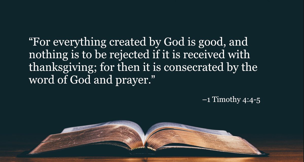 Your Daily Bible Verses — 1 Timothy 4:4-5