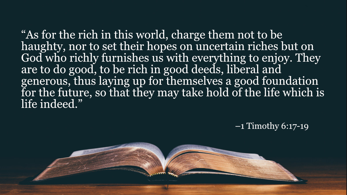 Your Daily Bible Verses — 1 Timothy 6:17-19 — Integrated Catholic Life™