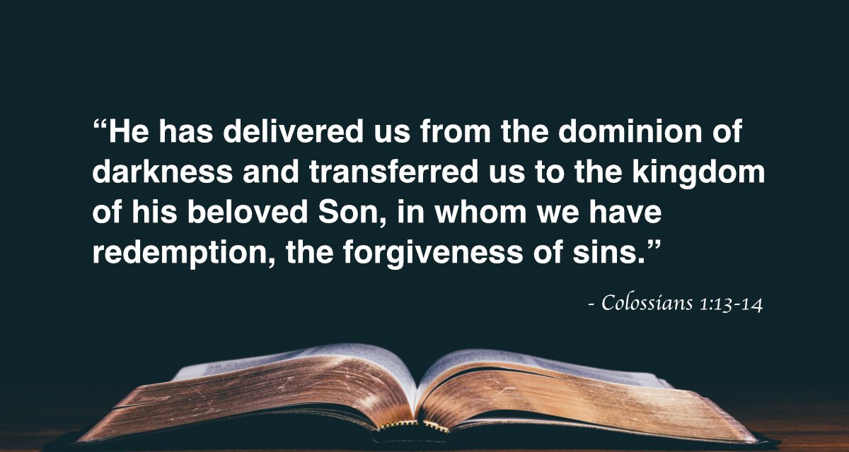 Your Daily Bible Verses — Colossians 1:13-14