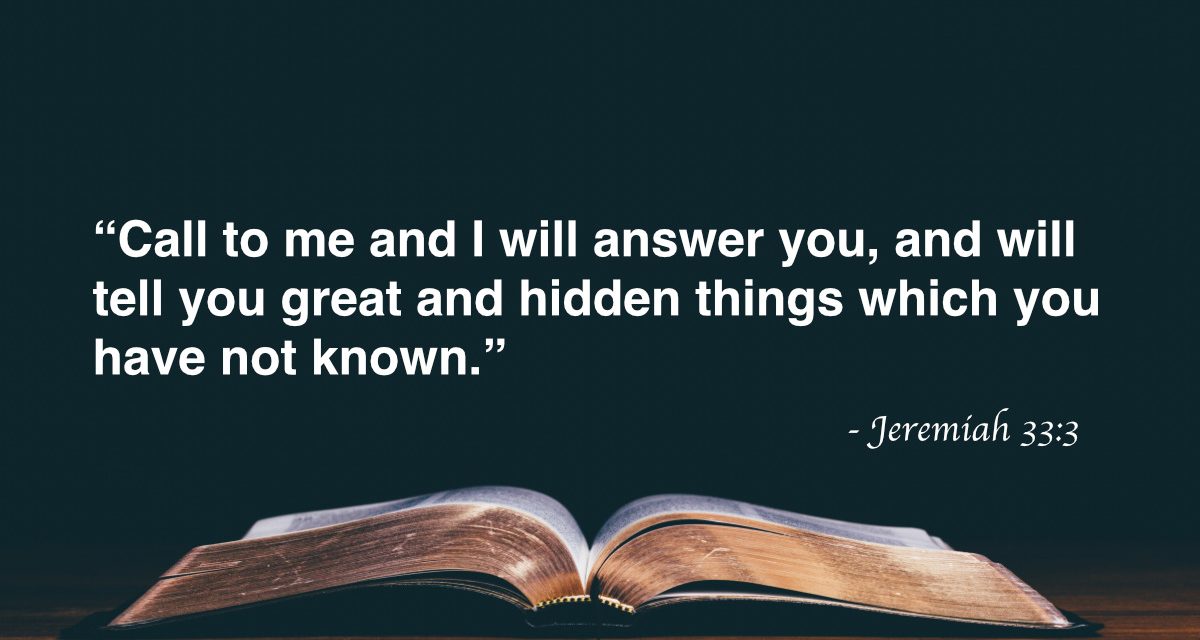 Your Daily Bible Verses — Jeremiah 33:3