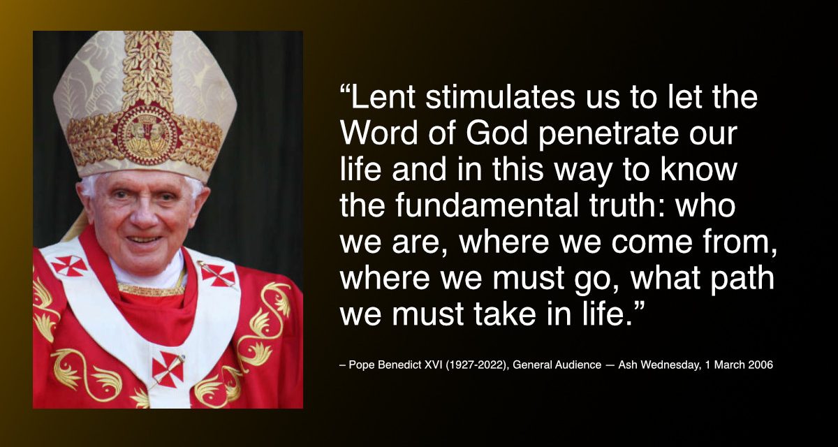 Daily Quote — Pope Benedict XVI