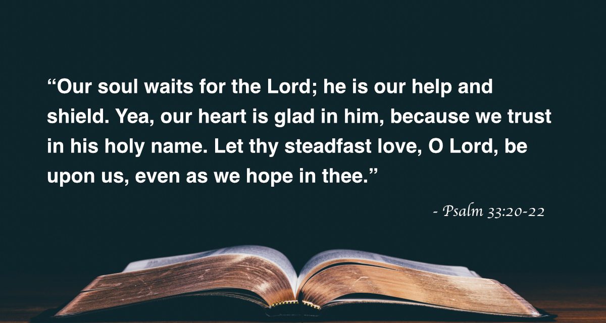 Your Daily Bible Verses — Psalm 33:20-22